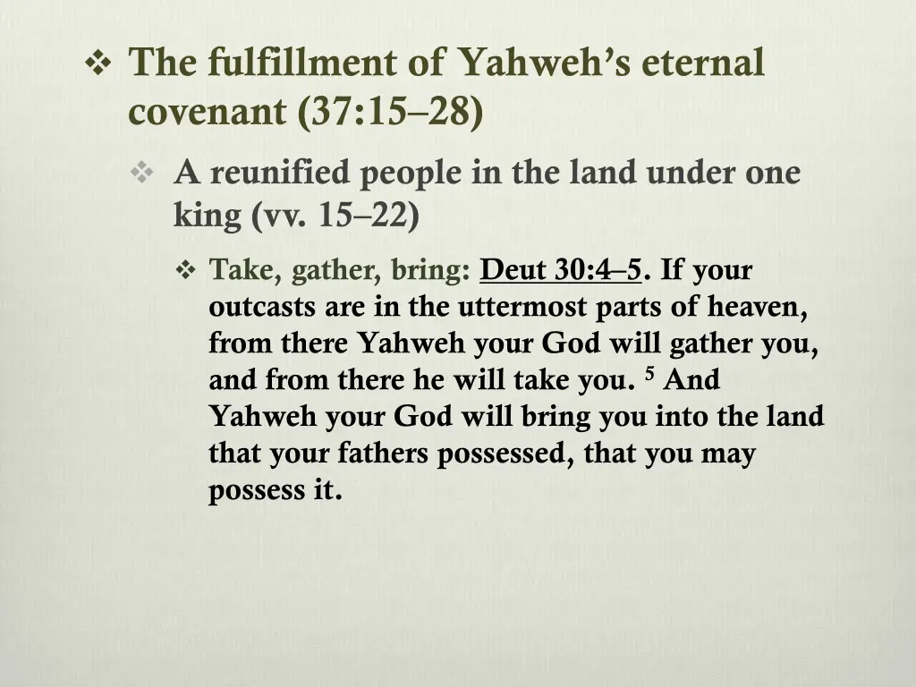 the fulfillment of yahweh s eternal covenant