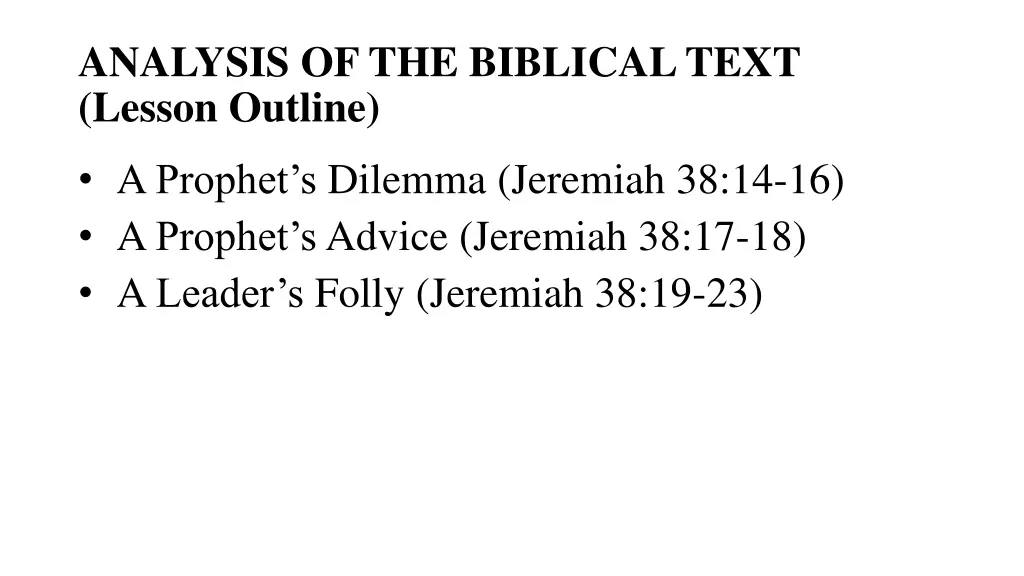 analysis of the biblical text lesson outline