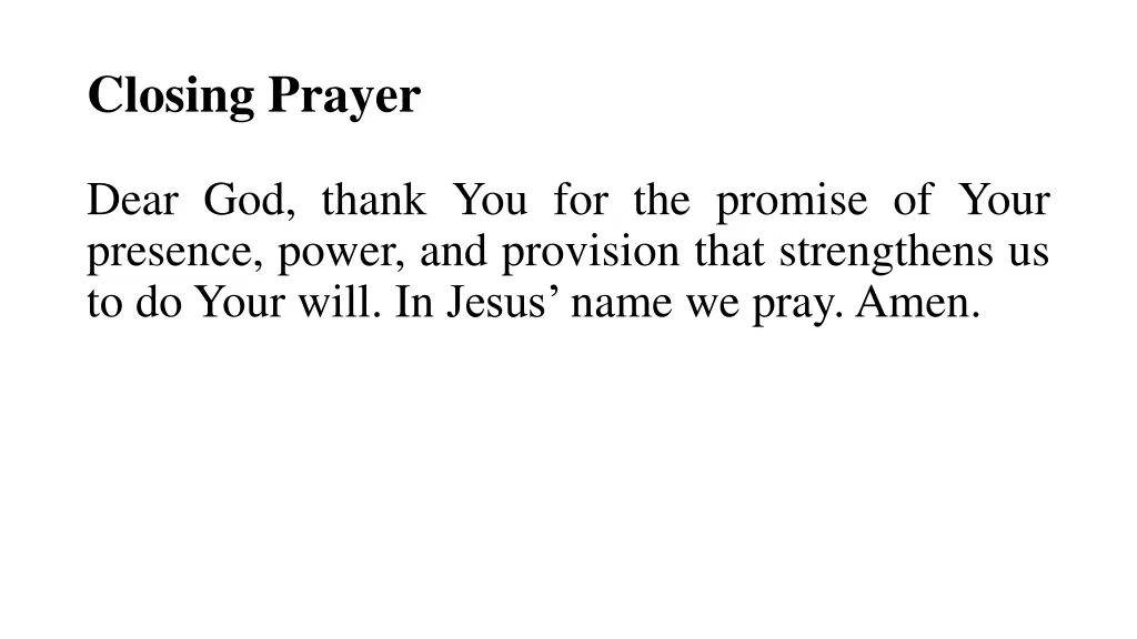 closing prayer