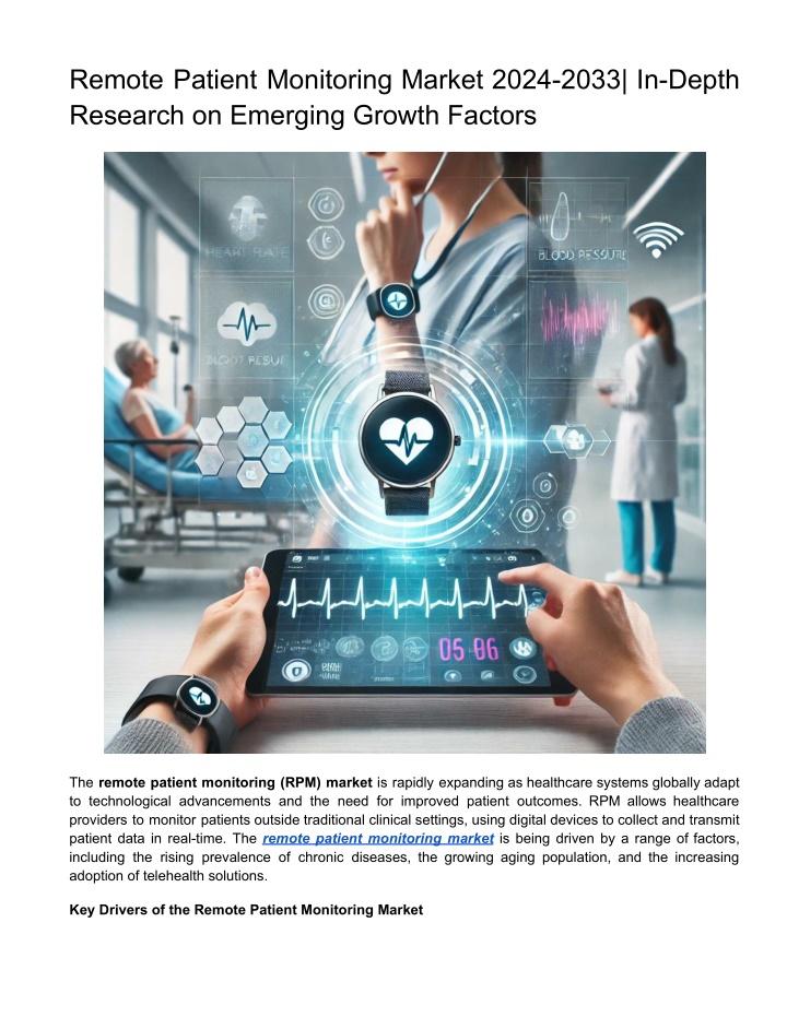 remote patient monitoring market 2024 2033