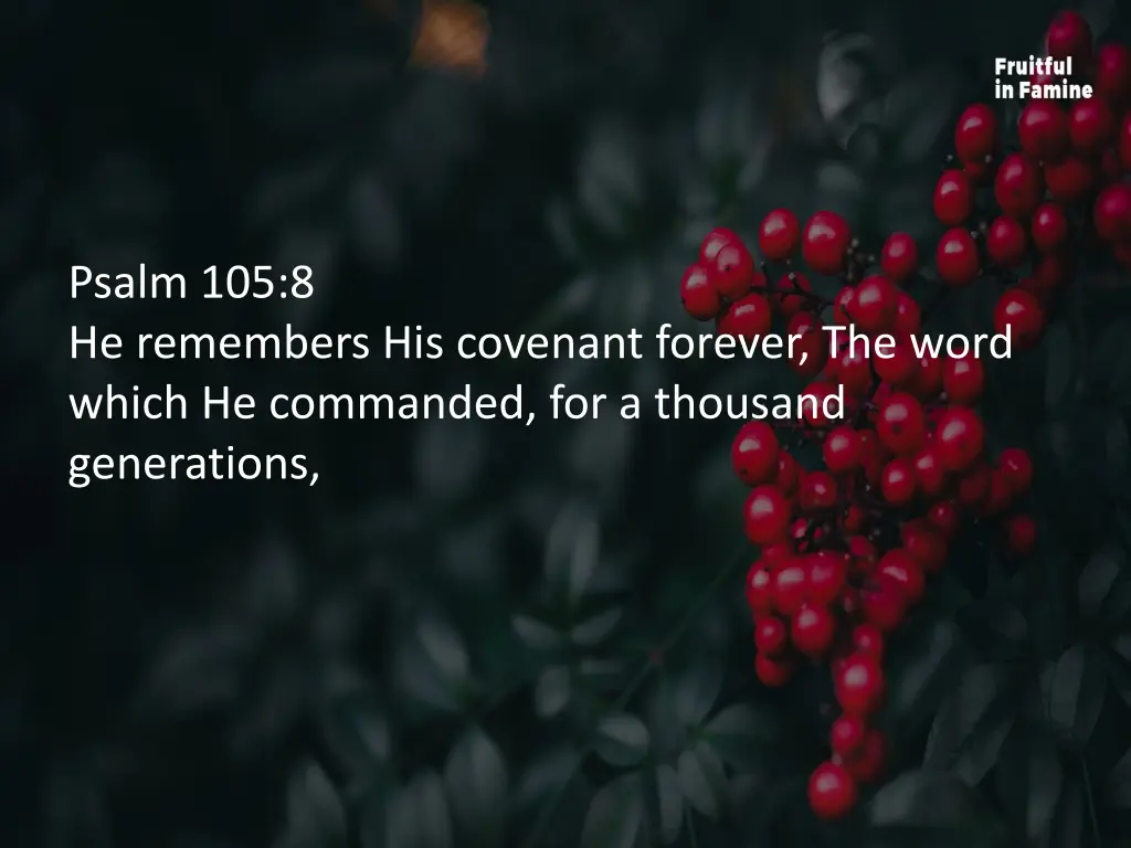 psalm 105 8 he remembers his covenant forever