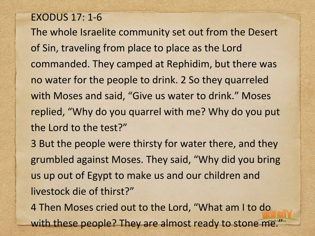 exodus 17 1 6 the whole israelite community