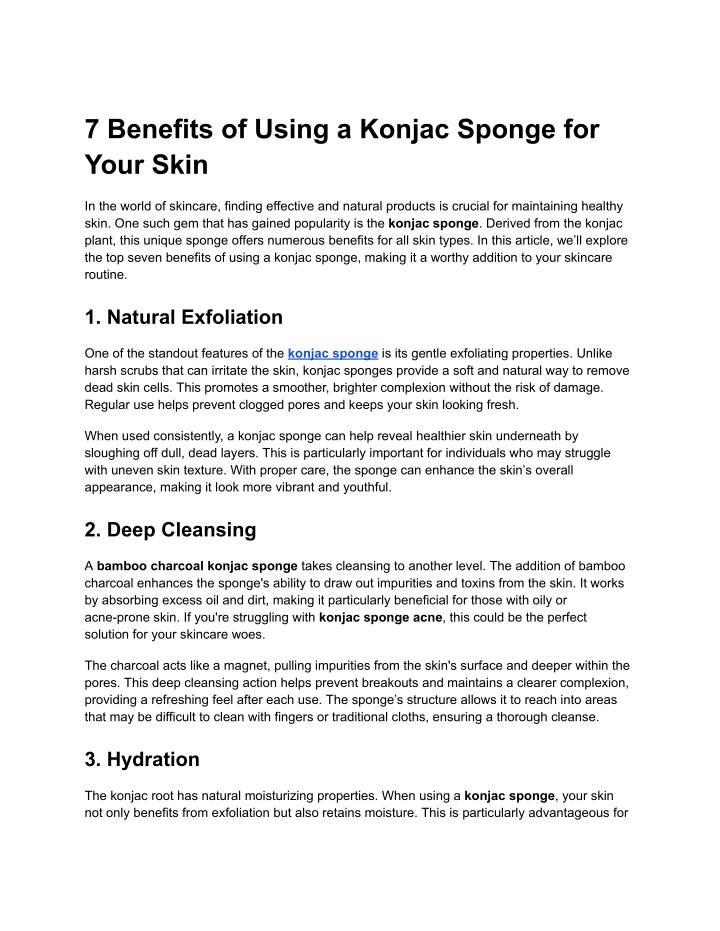 7 benefits of using a konjac sponge for your skin