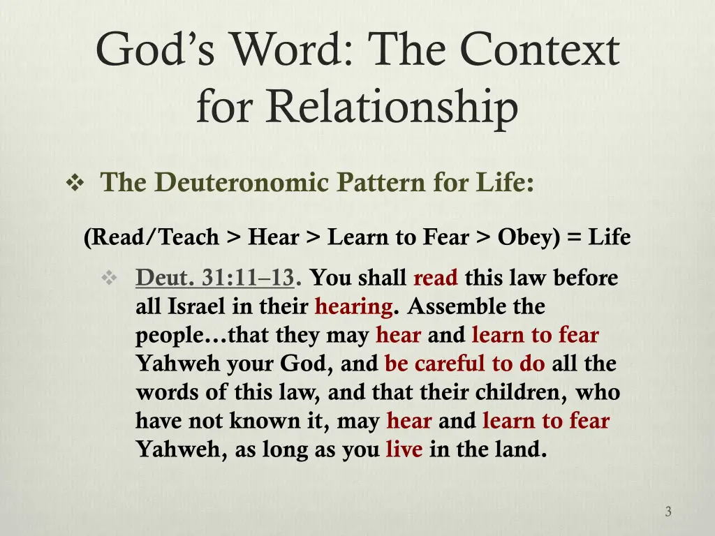 god s word the context for relationship