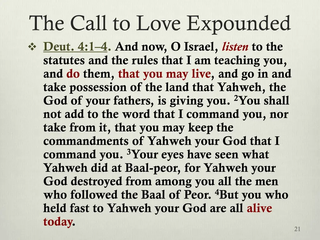 the call to love expounded deut