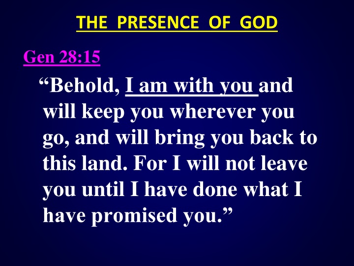 the presence of god