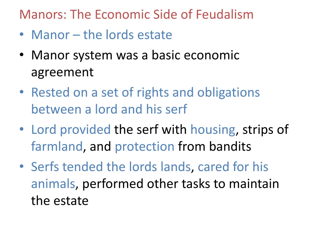 manors the economic side of feudalism manor