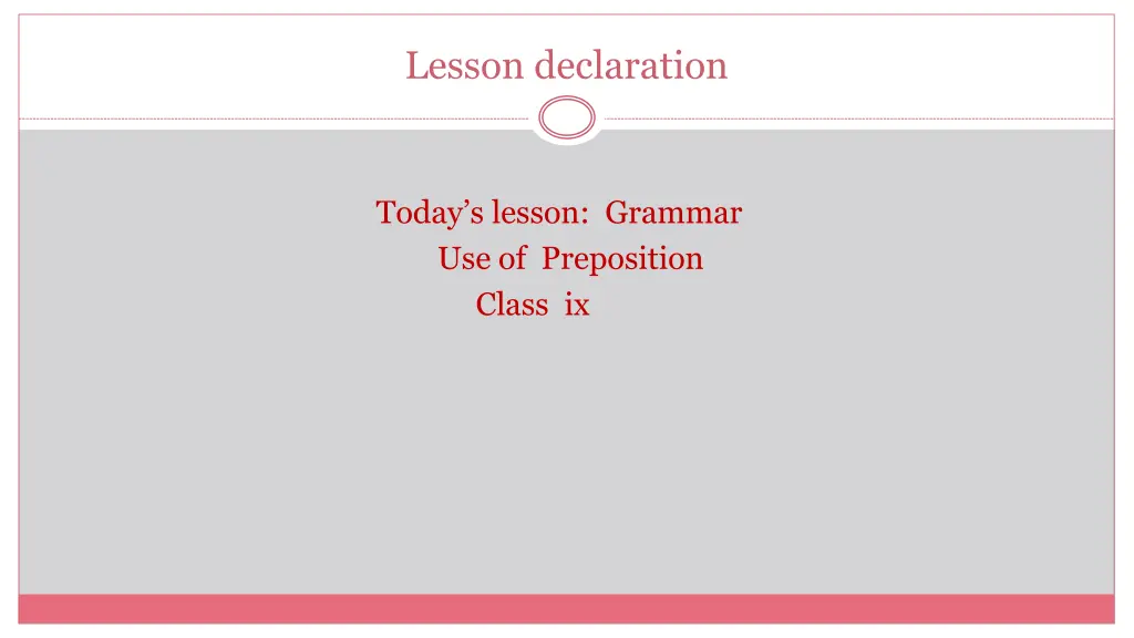 lesson declaration