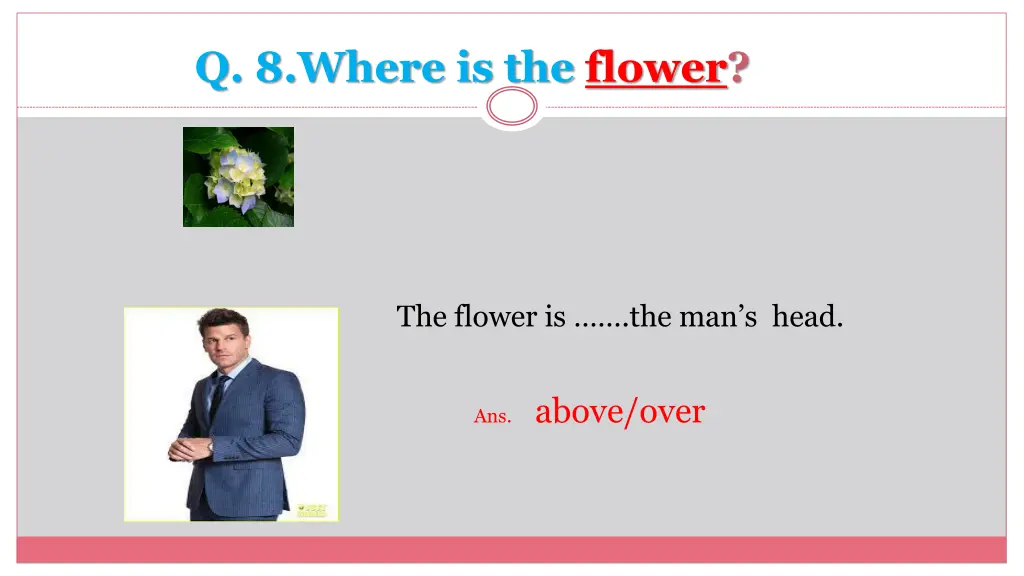 q 8 where is the flower