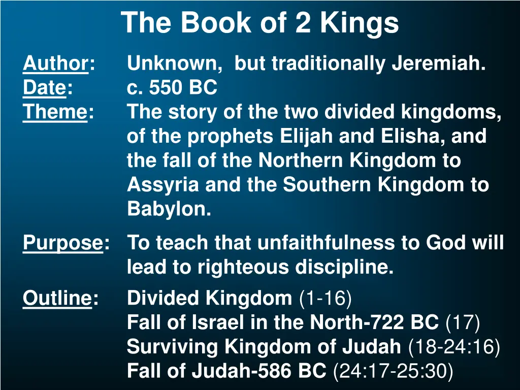 the book of 2 kings