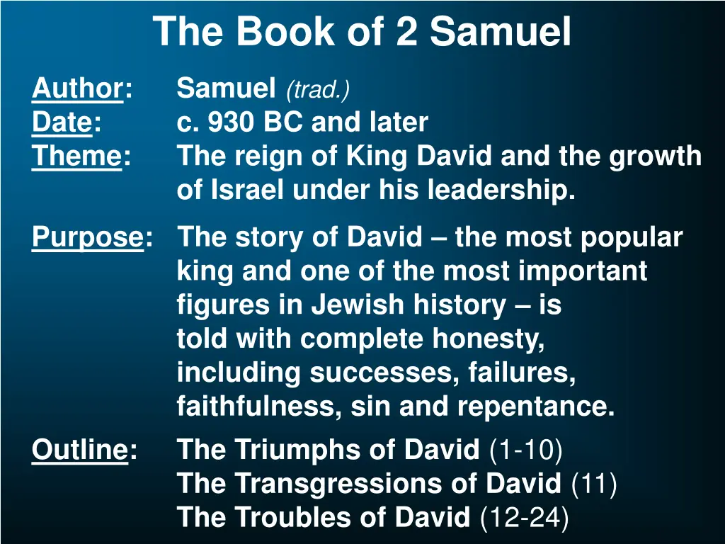 the book of 2 samuel