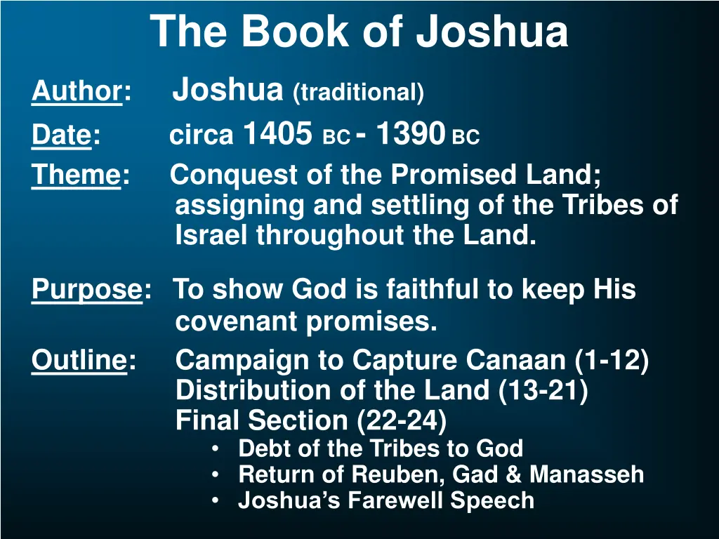 the book of joshua author joshua traditional date