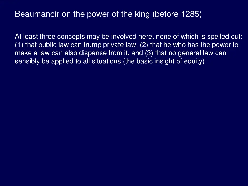 beaumanoir on the power of the king before 1285 1