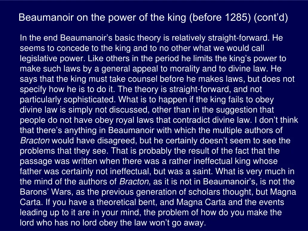 beaumanoir on the power of the king before 1285 5