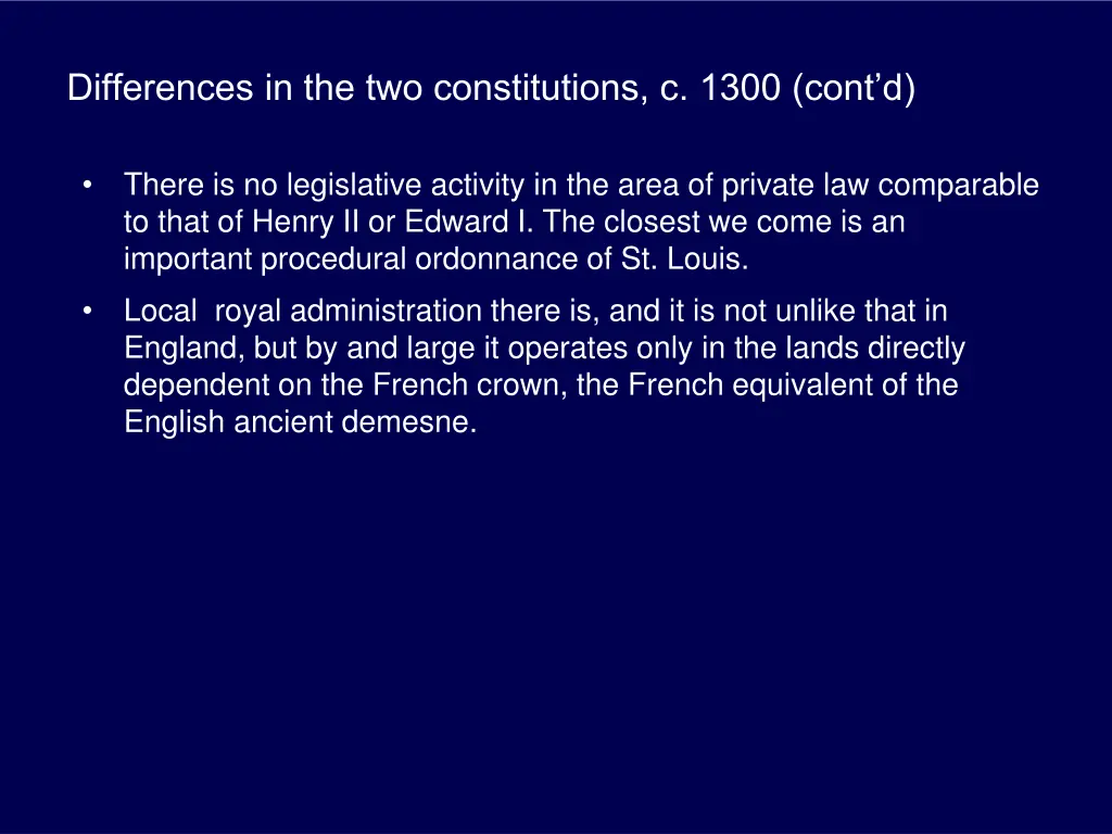 differences in the two constitutions c 1300 cont d