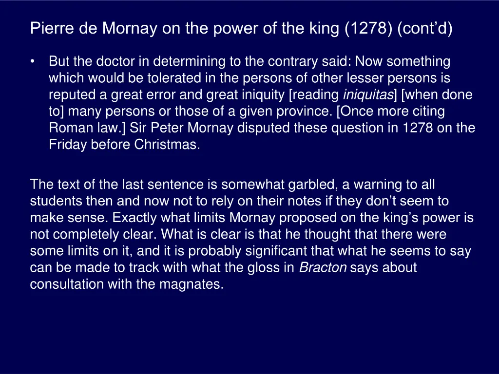 pierre de mornay on the power of the king 1278 1