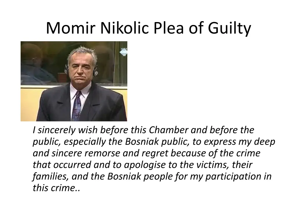 momir nikolic plea of guilty