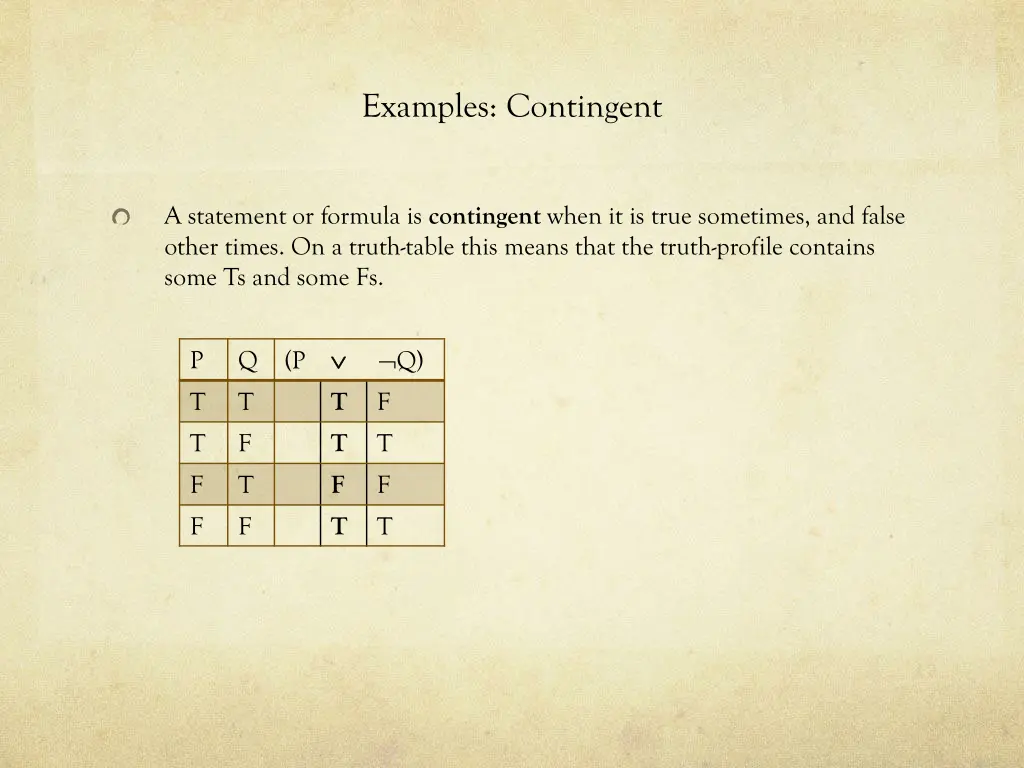 examples contingent