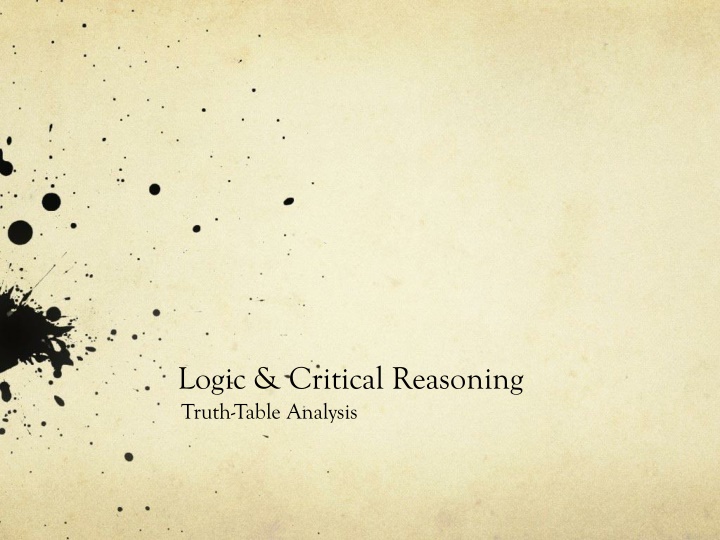 logic critical reasoning truth table analysis