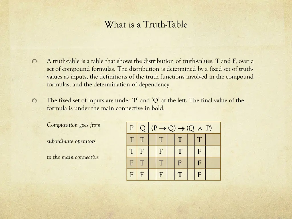 what is a truth table