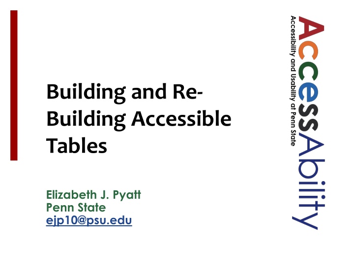 building and re building accessible tables