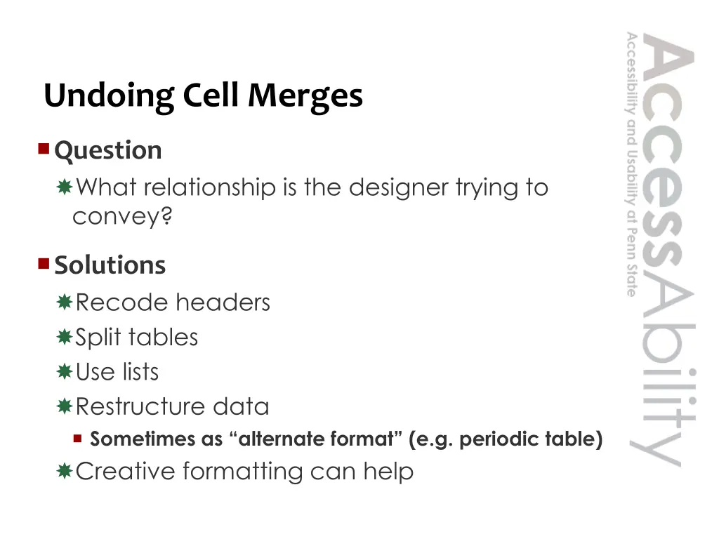 undoing cell merges