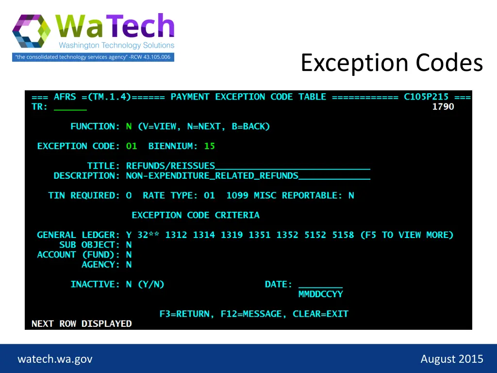 exception codes 3