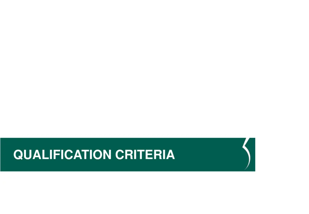 qualification criteria