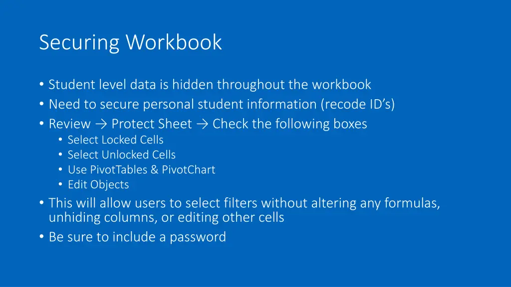 securing workbook