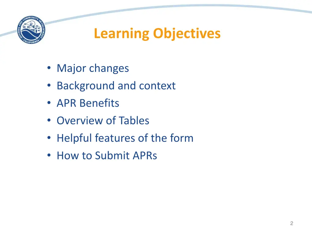 learning objectives