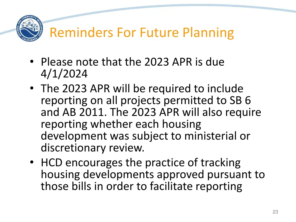 reminders for future planning