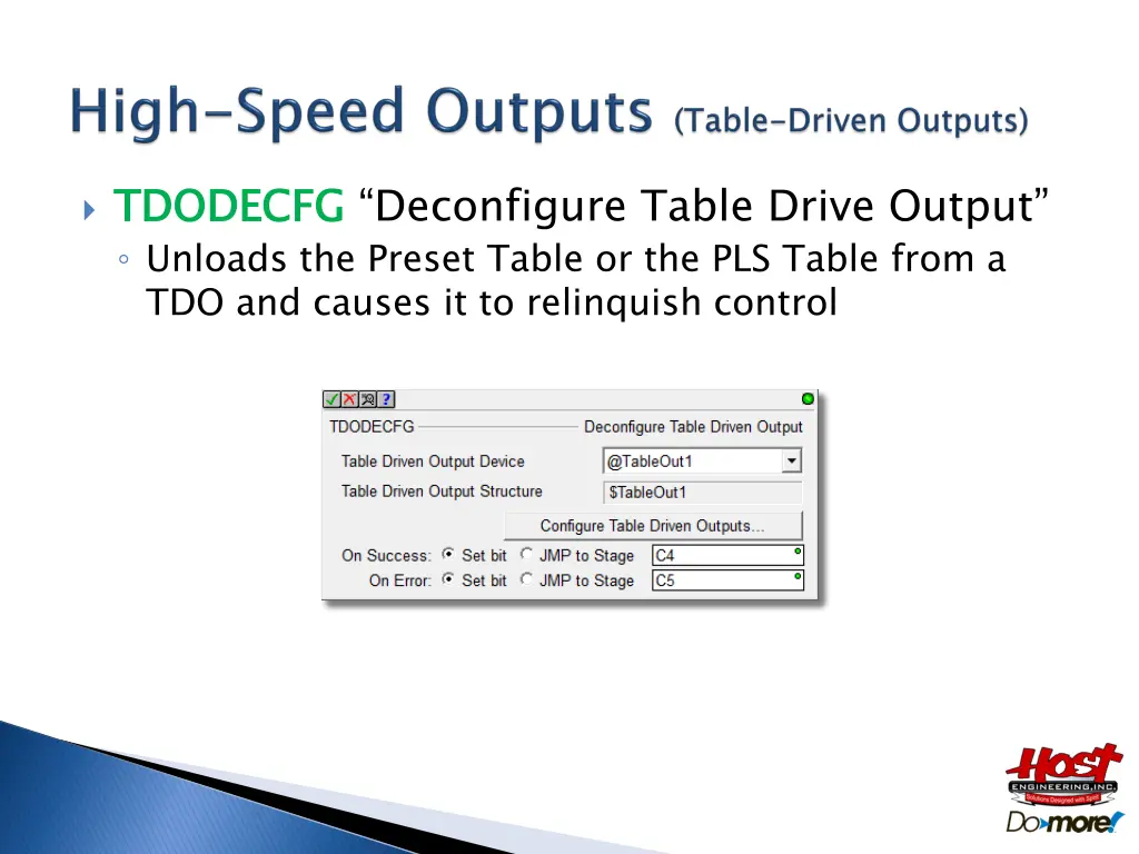 tdodecfg unloads the preset table