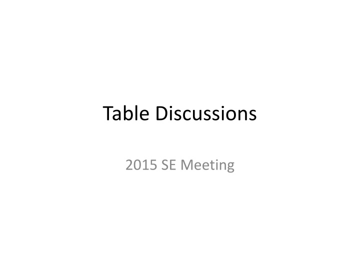 table discussions