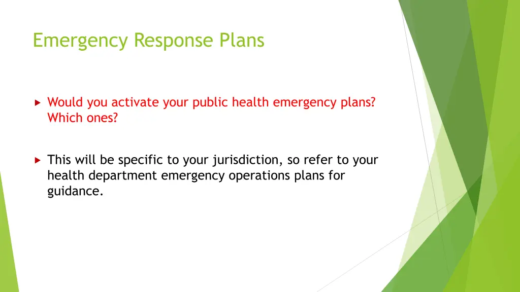 emergency response plans