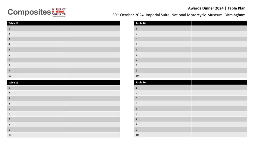 awards dinner 2024 table plan 5