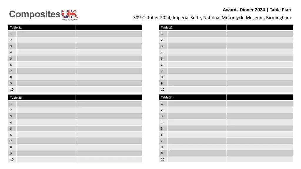 awards dinner 2024 table plan 6