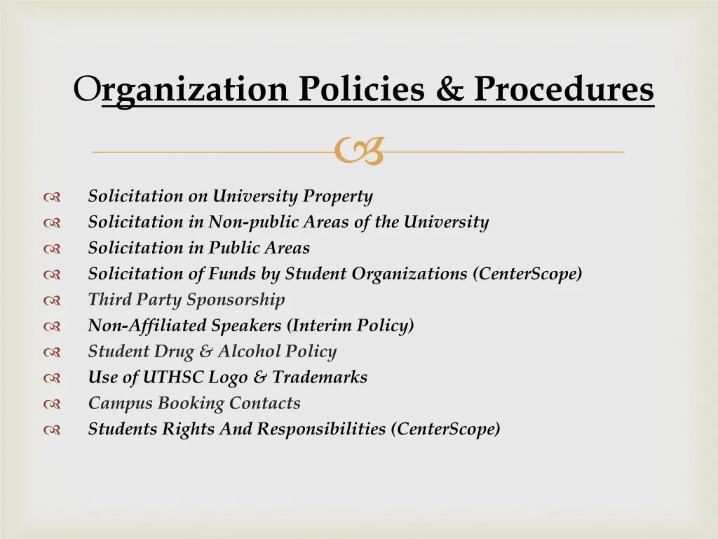 o rganization policies procedures