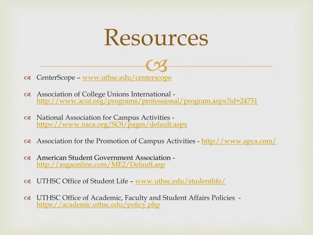 resources