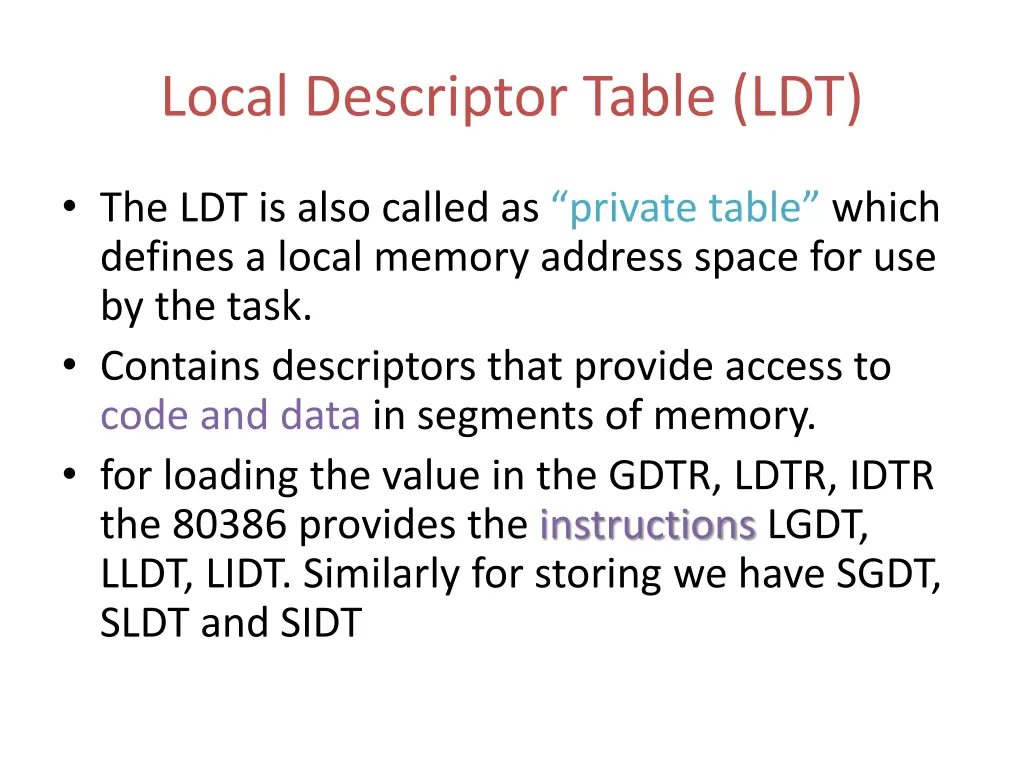 local descriptor table ldt 1