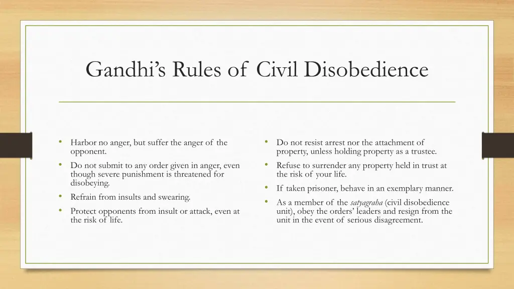 gandhi s rules of civil disobedience