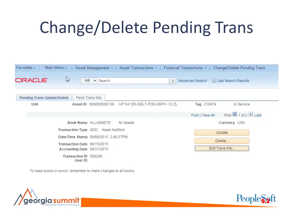 change delete pending trans