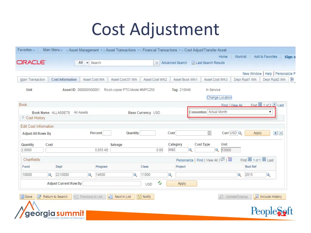 cost adjustment