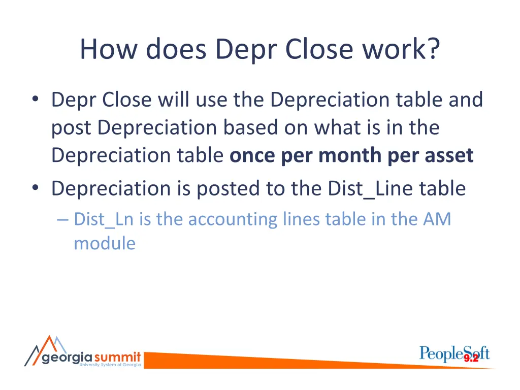 how does depr close work