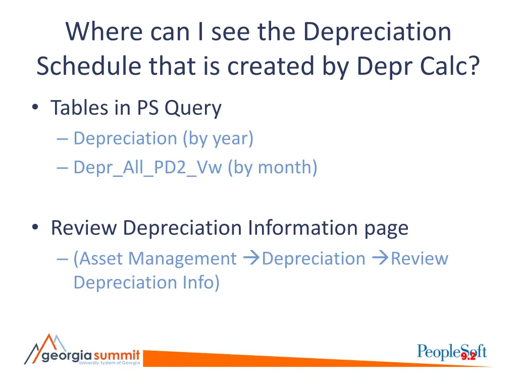 where can i see the depreciation schedule that