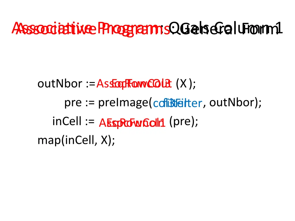 associative program quals column 1 associative