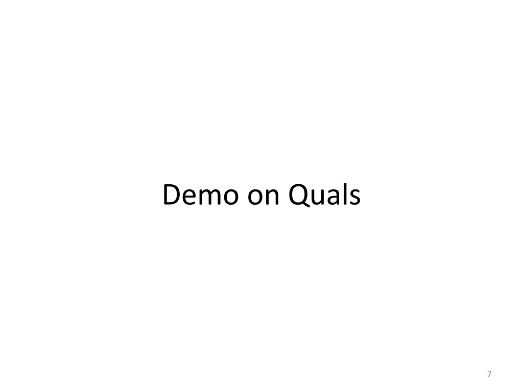 demo on quals