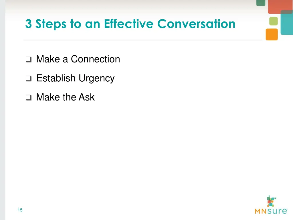 3 steps to an effective conversation