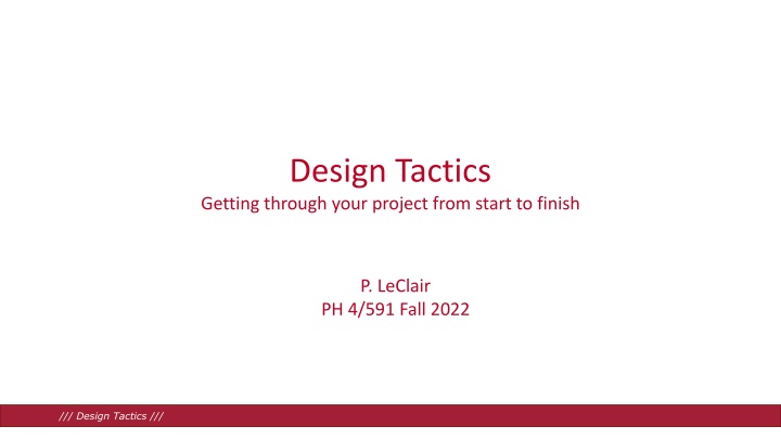 design tactics getting through your project from