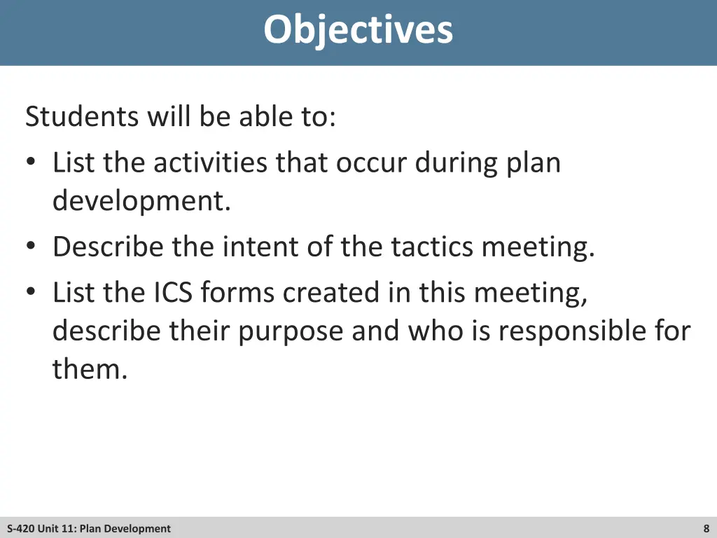 objectives 1