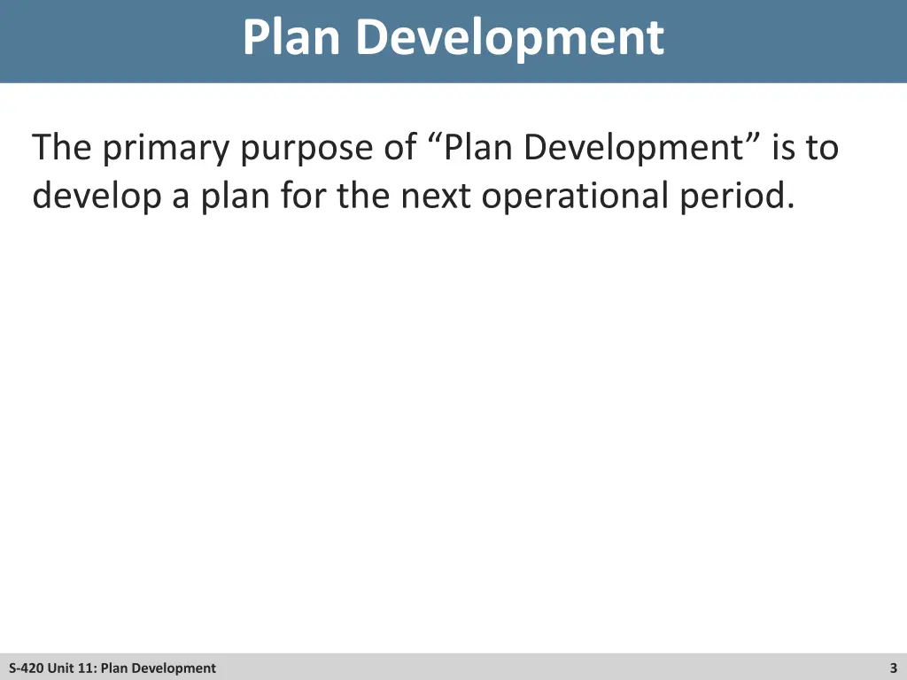 plan development